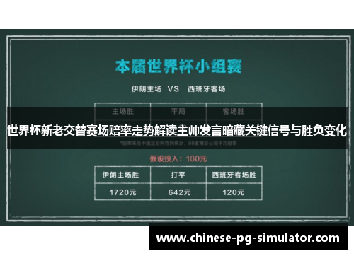 世界杯新老交替赛场赔率走势解读主帅发言暗藏关键信号与胜负变化
